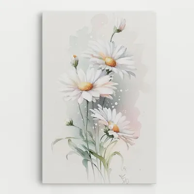 Produktbild von ARTHUB® Leinwandbild 40x60 cm, Dreamy White Daisy | Wohnzimmerdekoration, Hängende Bilder, Wanddekoration, Heimdekoration, Blumen, Gänseblümchen