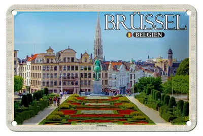 Produktbild von Blechschild Reise 18x12cm Brüssel Belgien Kunstberg Geschenk Schild