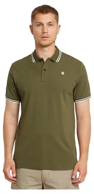Productafbeelding van G-STAR heren Dunda Slim Stripe polo, groen (Shadow Olive D17127-5864-B230)