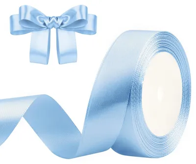 Produktbild von Satinschleife, hellblau, 25 mm x 23 m, Geschenk- und Bastelband