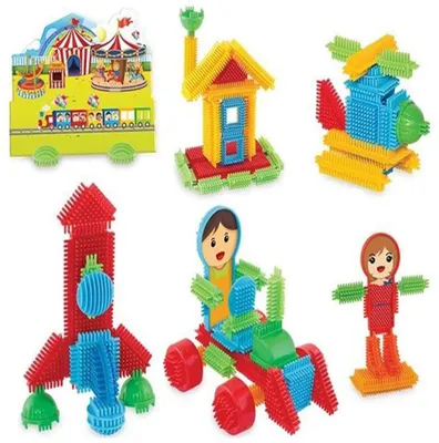 Produktbild von 100 Stück Bausteine Kaktusblöcke für Kinder, Spielzeug mit verschiedenen Formen