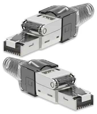 Produktbild von 2x Netzwerk Stecker CAT 7 Werkzeuglos RJ45 CAT7 Netzwerkstecker Netzwerkkabel