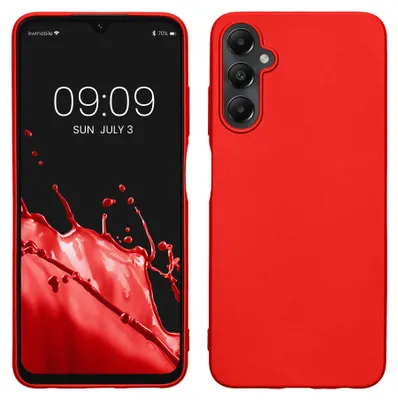 Produktbild von kwmobile Handyhülle für Samsung Galaxy A05s Hülle - Silikon Case metallisch schimmernd - Schutzhülle Cover - Metallic Dunkelrot