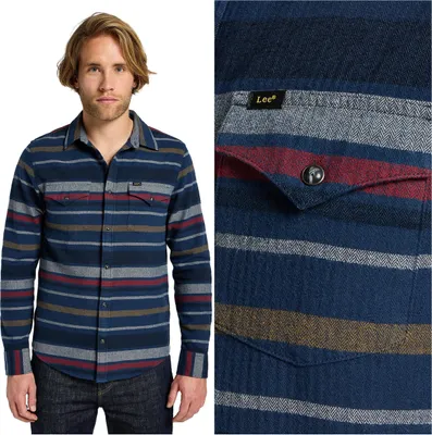 Produktbild von Lee Herren Clean Western Shirt Stimmung Indigo 112355750 L66R014445