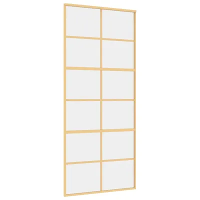 Immagine prodotto di vidaXL Porta scorrevole Golden 90x205 cm ESG vetro chiaro e alluminio