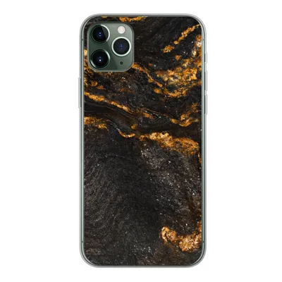 Produktbild von MuchoWow® Handyhülle Schutzhülle Hülle für iPhone 11 Pro Max Marmor - Limette - Schwarz - Gold - Marmoroptik - Luxus Silikon Softcase Handy Hülle - Schutz
