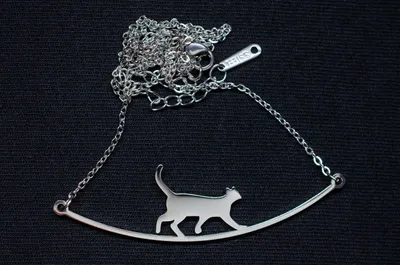 Produktbild von Katze Kette Halskette Miniblings 45cm Kätzchen Haustier Kater laufend versilbert