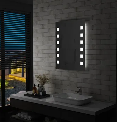 Image de The Living Store miroir mural de salle de bain avec LEDs 60x80 cm