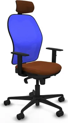 Image de Chaise de bureau avec appui-tête Piqueras y Crespo 1D036N2 Bleu Marron