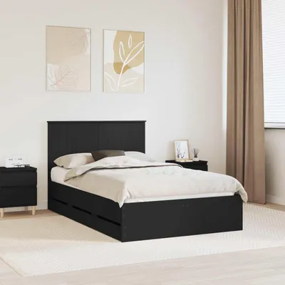 Image de Maison Exclusive - Cadre de lit avec tiroirs Noir 120 x 190 cm Ingénieur Bois