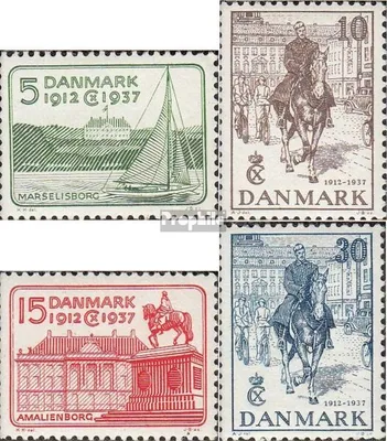 Produktbild von Briefmarken Dänemark 1937 Mi 237-240 (kompl.Ausg.) postfrisch Regentschaft von König Christian X.