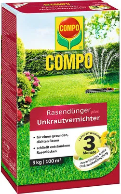 Produktbild von Rasendünger plus Unkrautvernichter COMPO 3 kg 100 m²