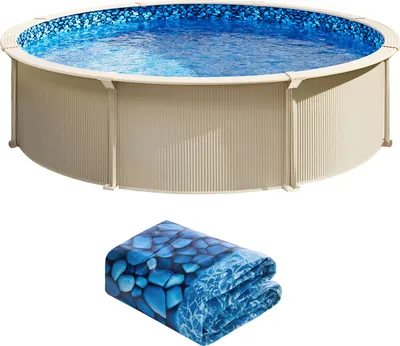 Obrázek produktu pro SucceBuy Kulatá bazénová fólie, 2,44 m, překrytí, vinylová fólie, 137 cm stěna