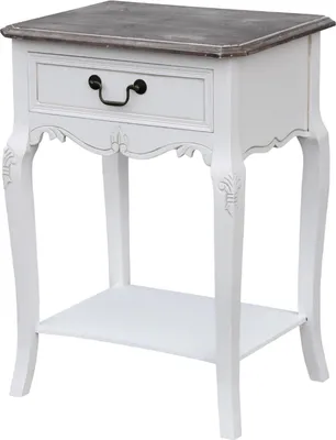 Obrázok produktu pre FURNLUX Nočný stolík Rimini White Brown And White 47 cm / Hlavná farba: biela / Rozmery: 47 x 70 x 36 cm