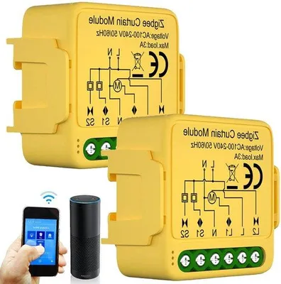 Obrázek produktu pro Dva inteligentní ovladače rolet s frekvencí 24 GHz, podporou Alexa, ovládáním přes aplikaci a funkcí časovače, kompatibilní s Alexa/Google Home.