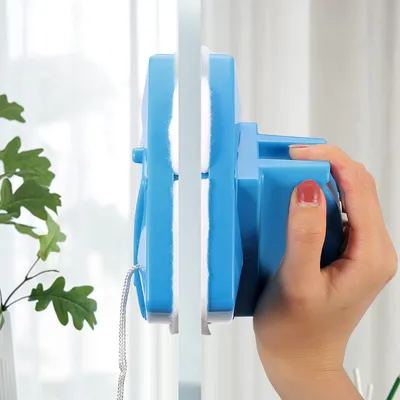 Obrázok produktu pre Dvojstranný škrabák na okná - Magnetický čistič skla - Pre hrúbky skla 4-28 mm - ABS plast - 16 x 13 x 5,5 cm - Vhodný na okná a sprchové kúty