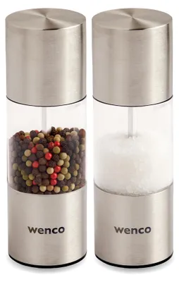 Produktbild von wenco Salz- und Pfeffermühle Set 2-teilig, Gewürzmühlen aus rostfreiem Edelstahl
