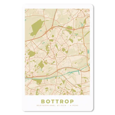 Produktbild von MuchoWow® Mauspad Mousepad Bottrop - Karte - Vintage - Stadtplan - Grundriss 18x27 cm - Mousepads - Maus Mat - Pad - Mausunterlage