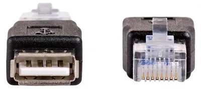 Two different types of cable connectors are shown side-by-side against a white background.