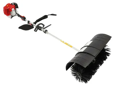 Produktbild von Benzin-Laubkehrmaschine - Gartenkehrbesen - 52-cm 2-Takt-Motor - 2,3 PS - Luftgekühlt - 52 cm Kehrbreite - 1-l-Kraftstofftank - Schwarz/Rot