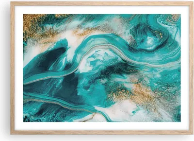 Produktbild von Gerahmtes Poster - Rahmen in heller Eiche - Wasser Meer Ozean - 70x50 cm - Wand Bild - Wanddeko - Wandbilder - Kunstposter - Wandposter - Bilderrahmen - Bilder - Kunstdruck - P2NAA70x50-5108