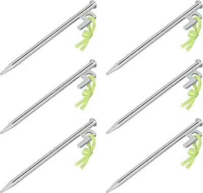 Immagine prodotto di Picchetti in acciaio zincato, 20 cm, gancio a P, set da 6