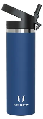 Produktbild von Sparrow Trinkflasche Edelstahl 750ml Thermosflasche mit Strohhalm Deckel