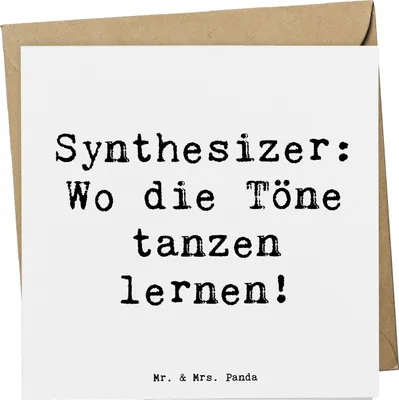 Produktbild von Mr. & Mrs. Panda Klappkarte Spruch Synthesizer Tanz - Weiß - Geschenk, doppelkarte, Musik, Töne, Glückwunschkarte, faltkarte, Tanzen, elektronisches Musikinstrument