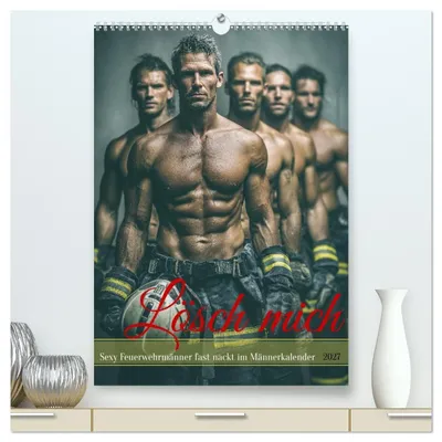Produktbild von Lösch mich - Sexy Feuerwehrmänner fast nackt im Männerkalender (hochwertiger Premium Wandkalender 2027 DIN A2 hoch), Kunstdruck in Hochglanz
