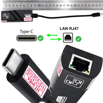 Produktbild von USB Type C / USB 3.0 auf Rj45 Ethernet 1000 Mbit/S Gigabit Lan-Adapter Tablet PC