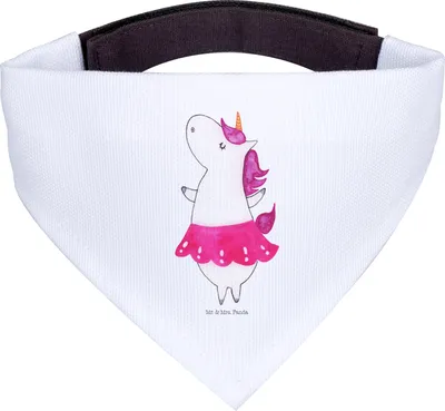Produktbild von Mr. & Mrs. Panda Bandana Einhorn Ballerina - Weiß - Geschenk, Tanzen, Wohnung, Halstuch für Hund, Hunde, Dreieckstuch, Unicorn, Geburtstag, Spaß, Hundehalstuch