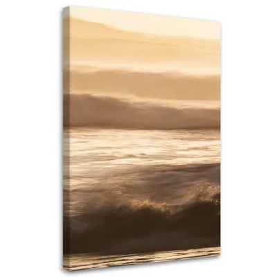 Image de Toile « Dunes d'herbe et mer » 40 x 60 Feeby Beige Image pour le mur, prête à être accrochée