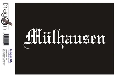 Produktbild von Aufkleber / Autoaufkleber - JDM / Die cut / Auto / OEM - Stadt Mülhausen - 200x50mm schwarz - Heckscheibe / Heckscheibenaufkleber