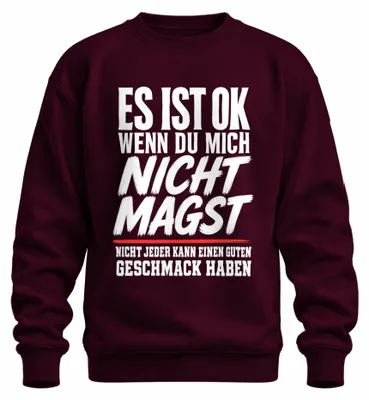 Imagen del producto de "Está bien si no me quieres" - Camiseta o sudadera con mensaje sarcástico y humorístico, color burdeos, talla 3XL
