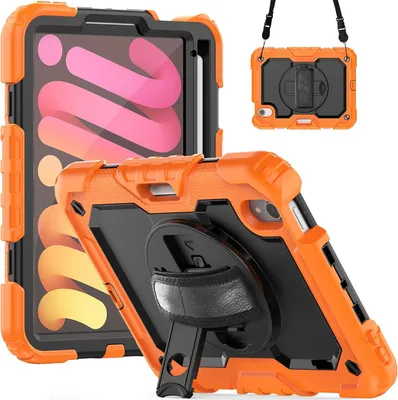 Obrázok produktu pre Puzdro pre iPad Mini 6 8,3" so stojanom a ramenným popruhom oranžové