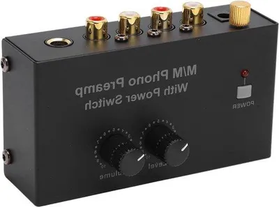 Obrázok produktu pre Mini phono predzosilňovač s reguláciou hlasitosti, viacerými vstupmi L/R, prepínateľný, ultrakompaktný.