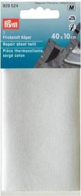 Produktbild von Prym Flickstoff Köper aufbügelbar 12 x 45cm weiß zum Aufbügeln  