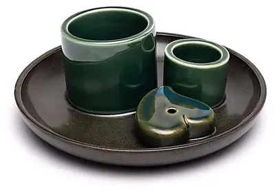 Immagine prodotto di Cuore Di Palo Santo In Vetroceramica E Bruciatore Di Incenso Petrolio/Marrone - 14x6 Cm