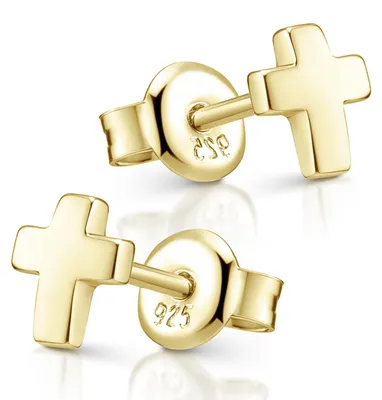 Produktbild von MATERIA by Matthias Wagner Kreuz Ohrringe Gold - 925 Silber Ohrstecker SO-440-Gold