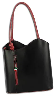 Obrázek produktu pro Florence batoh z pravé kůže dámský černý červený 29x9x28 cm OTF106S