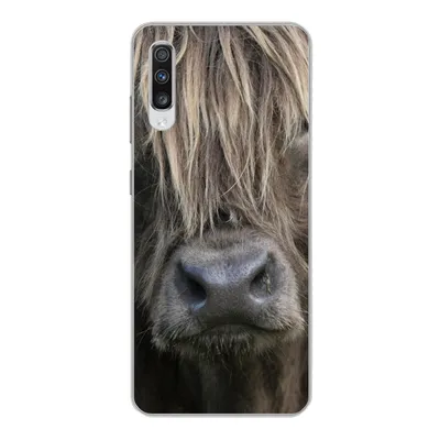 Produktbild von MuchoWow® Handyhülle Schutzhülle Hülle für Samsung Galaxy A70 Schottischer Highlander - Braun - Nase Silikon Softcase Handy Hülle - Schutzhaube