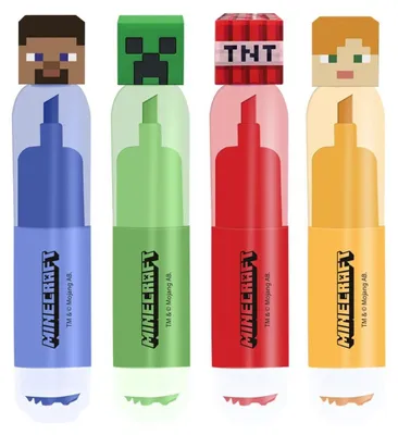 Obrázek produktu pro Sada Minecraft obsahující 4 zvýrazňovače s razítkem