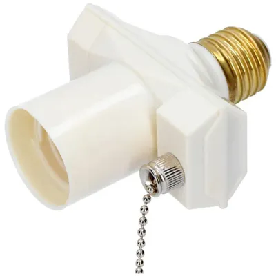 Immagine prodotto di Adattatore per lampada E27 con interruttore e catena, bianco - Semplice controllo della luce senza interruttore aggiuntivo
