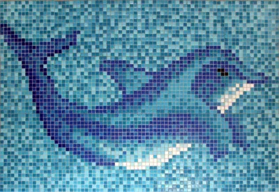 Produktbild von Delphin Schwimmbad Mosaik Pool Mosaik Mosaikbild blau Delfin 1.600x1.100mm MOSMB-Delphin_gross
