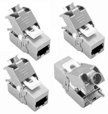Cat 7 Keystone Modul RJ45 Buchse, 4er Set, STP, 10Gbps, 1000MHz