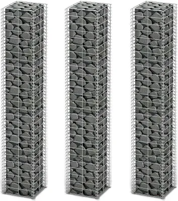 Zdjęcie produktu dla Maison Exclusive - Zestaw 3 koszy gabionowych, drut galwanizowany, 25x25x150 cm