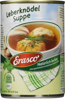 Produktbild von Erasco Leberknödel Suppe mit kräftige klare Brühe 395ml