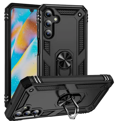 Image de Étui de protection avec anneau magnétique pour Samsung Galaxy A15, noir