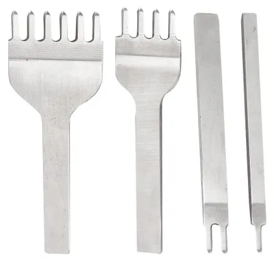 Obrázek produktu pro 4 ks dláta s otvory 1+2+4+6 hrotů, děrovač na kůži, nástroj pro šití kůže, nástroj pro řemeslné zpracování kůže (6 mm)