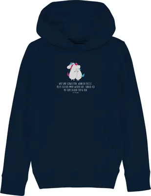 Produktbild von Mr. & Mrs. Panda Kinderpullover Einhörner Umarmen 12-14 Jahre (152/164) - French Navy - Geschenk, Sweatshirt, Pullover, Sweater, Liebe, Einhorn, Familie, Unicorn, Pulli